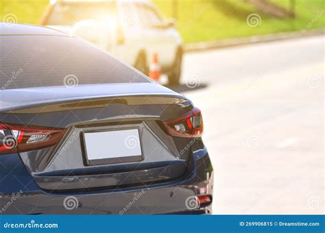 Gray Car Driving On Road In Summer Stock Image Image Of Light