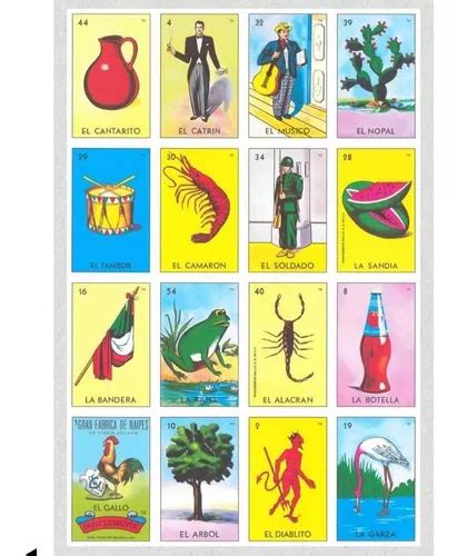 Lotería Mexicana 100 Cartas C Baraja Archivo Imprimible 91 En