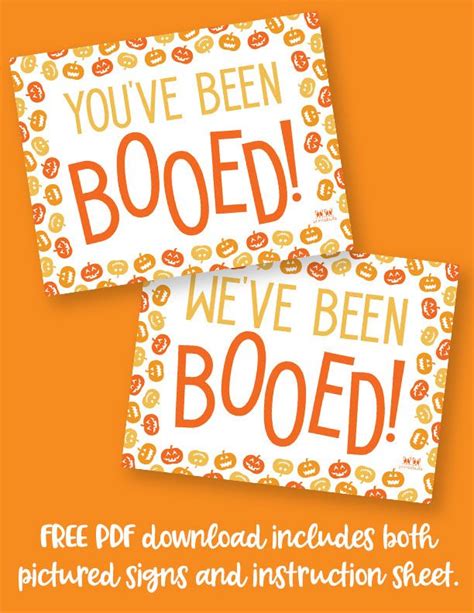 Booed Signs Free You Ve We Ve Been Booed Printables Artofit