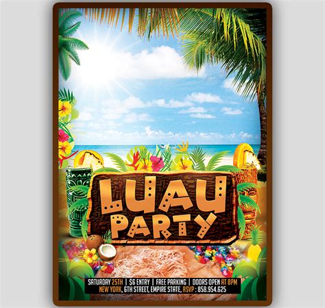 Luau Flyer Template Free Printable Templates