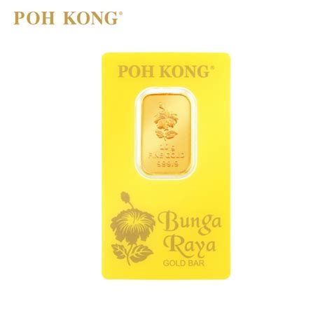 Poh Kong 99924k Pure Gold Bunga Raya Gold Bar 10g Shopee Malaysia