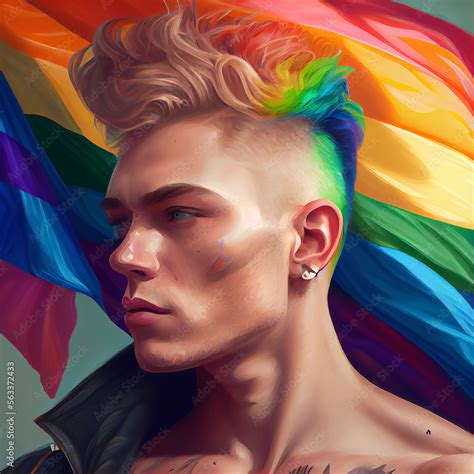 LGBTQ Gay Pride Flag High Resolution Generative Ai Stock Illustration Adobe Stock