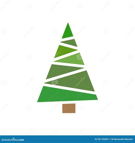 Cartoon Christmas Tree Logo Vector Stock Illustration Illustration Of