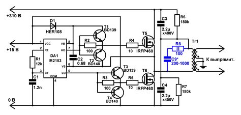 Мощный импульсный блок питания на микросхеме IR2153 Diagram, Power ...