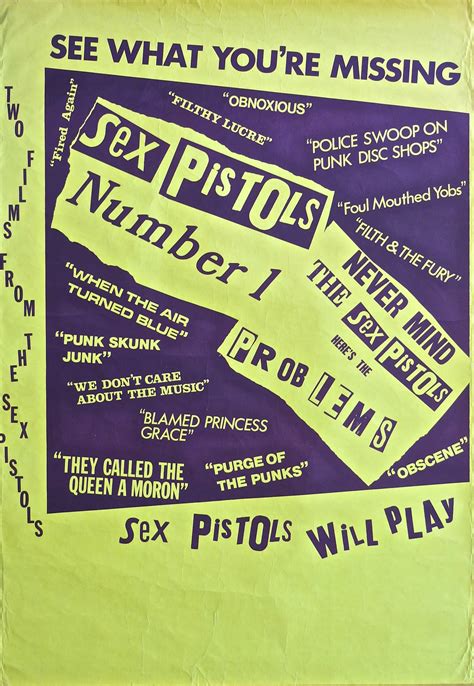 Sex Pistols Rare Jamie Reid Designed Sex Pistols Number 1 2 Poster