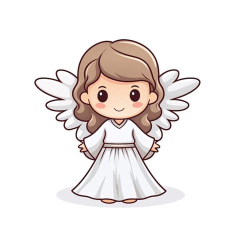 Cartoon Angel Girl With Wings And Halo Generative Ai Premium Ai Generated Image