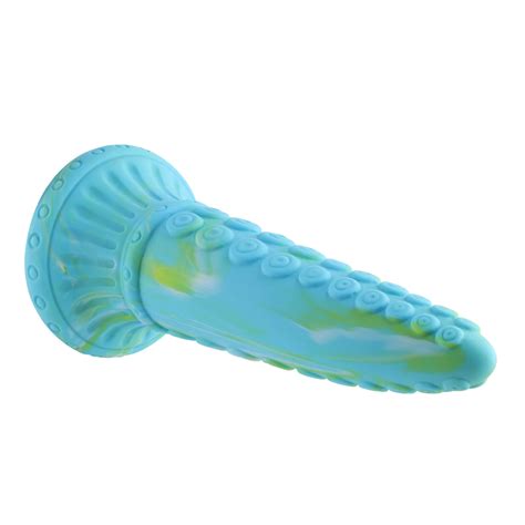 Fantasy Zuignap Dildo Cm Tentacle Blauw Hismith