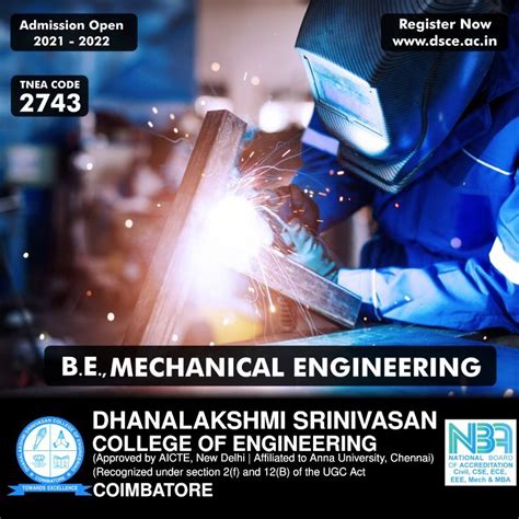 ADMISSIONS OPEN 2021 22 B E MECHANICAL ENGINEERING DSCE