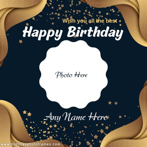 Online Generate Happy Birthday Card image with Name editor