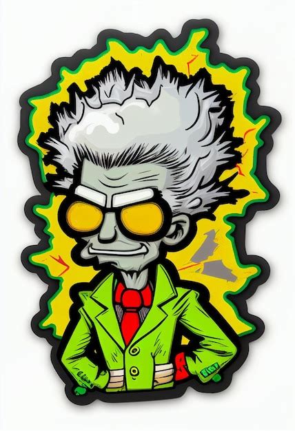 Premium AI Image Close Up Of Cartoon Style Zombie With Green Jacket