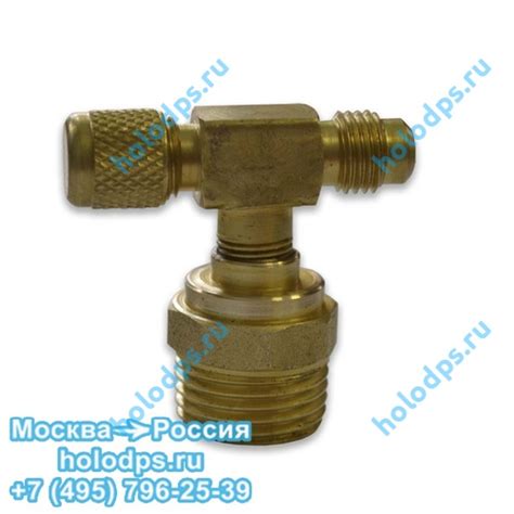Переходник-тройник с G1/2" на 1/4" SAE с клапаном Шредера