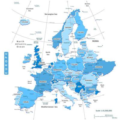 Mapa Europy Kolor Fototapeta Fototapety Polityczny Europa Niemiecki