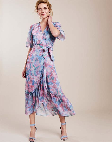 Garden Floral Printed Wrap Midi Dress Pure Collection