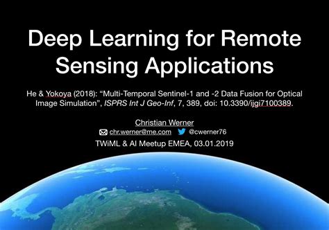 Deep Learning for Remote Sensing Applications | Christian’s Blog