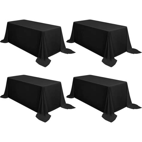 Lot De Nappes Rectangulaires De Polyester X Cm Noir Nappe De