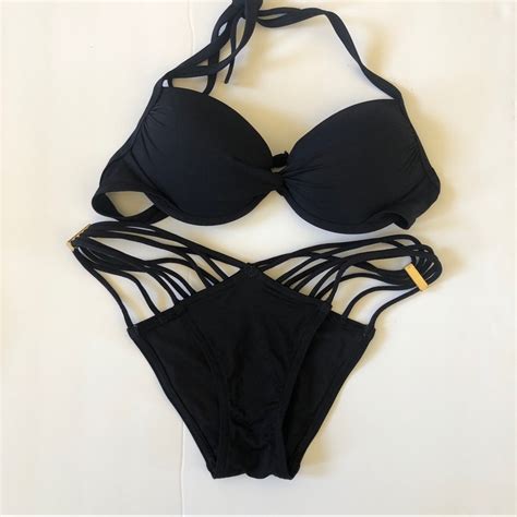 Victorias Secret Padded Bikini Black Gem