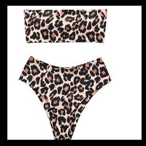 Omkagi Swim Omkagi Leopard Print Bandeau Bikini Poshmark