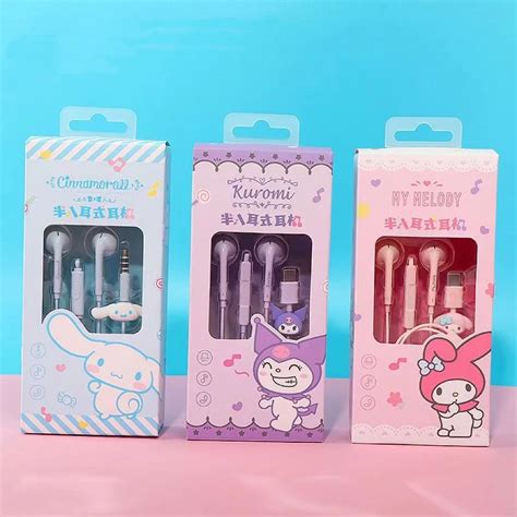 Sanrio Anime Kuromi Cinnamoroll Mymelody Auriculares Con Cable De 3 5mm