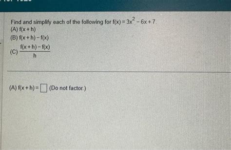 Solved Find And Simplify Each Of The Following For Chegg