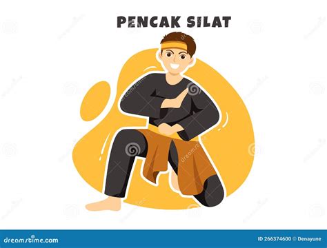 Illustration Of Pencak Silat Athletes Combining In An Art Movement