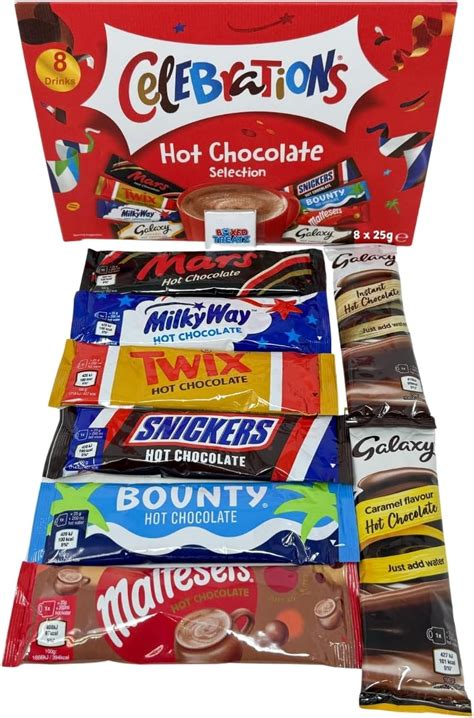 Boxed Treatz Hot Chocolate Gift Box Set With 8 Flavoured Sachets 25g Each Christmas Hamper