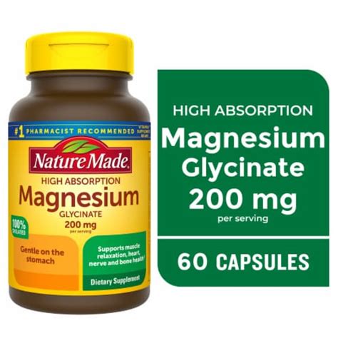 Nature Made Magnesium Glycinate Capsules 200 Mg 60 Ct Ralphs