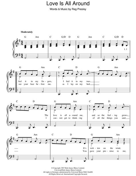 Play Official Version Of Love Is All Around Sheet Music By The Troggs