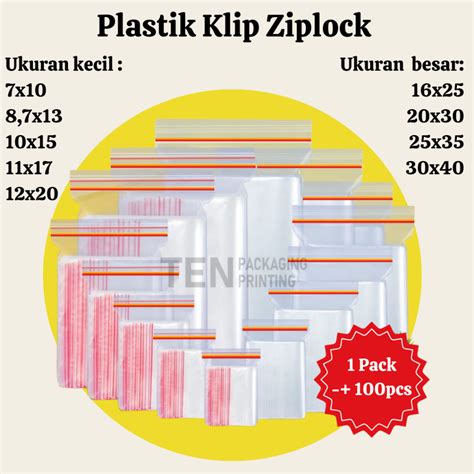 Jual Plastik Klip Ziplock Bening Isi 100PCS TERMURAH Plastik Packing