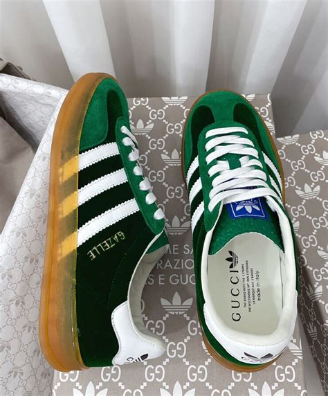 Gucci X Adidas Unisex Gazelle Sneaker Green Replica Bags And Shoes Online Store Alimorluxury