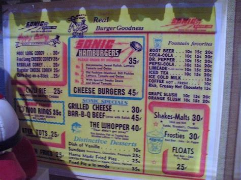 Old Sonic Menu | Sonic drive in, Sonic menu, Student gifts