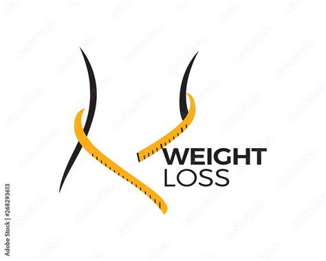 Body Weight Loss Program Logo In Isolated White Background Stock Vector