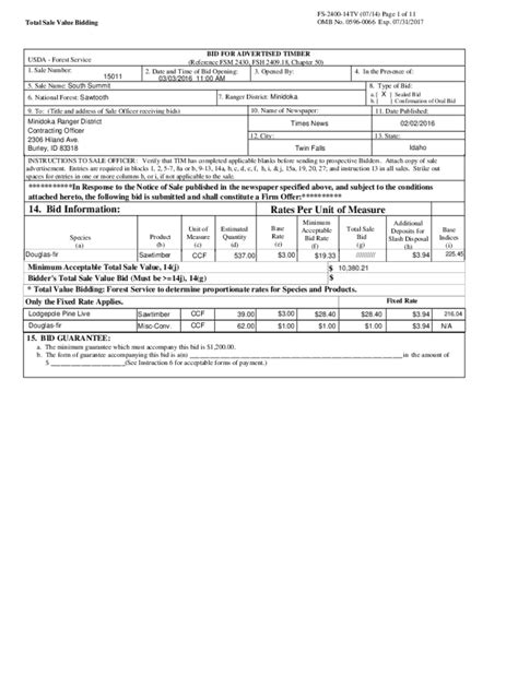 Fillable Online FS 2400 14TV 07 14 Page 1 Of 11 Fax Email Print