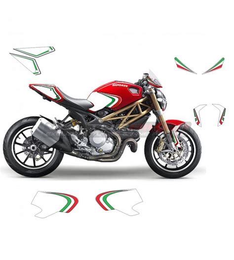 Kit Adesivi Grafica Tricolore Ducati Monster 696 796 1100 Anno