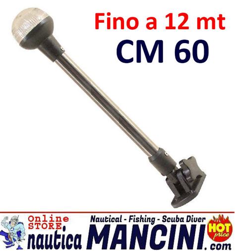 Asta Luce Fino A Mt Cm Inox Abbattibile Con Fanale Nero