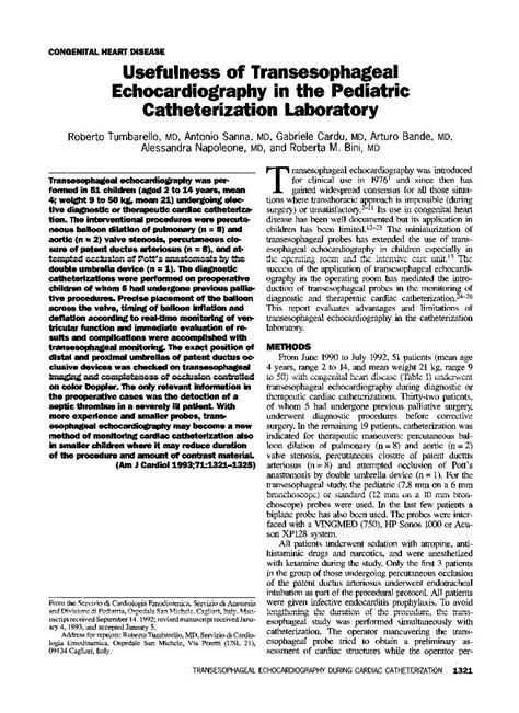 Pdf Usefulness Of Transesophageal Echocardiography In The Pediatric