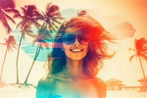 Summer Themed Double Exposure Bikini Portrait Stock Photo At Vecteezy