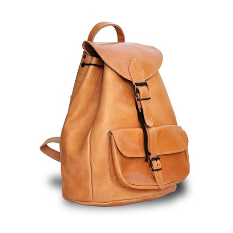 Ready To Ship Large Leather Backpack Womenmen Natural Etsy Women Leather Backpack