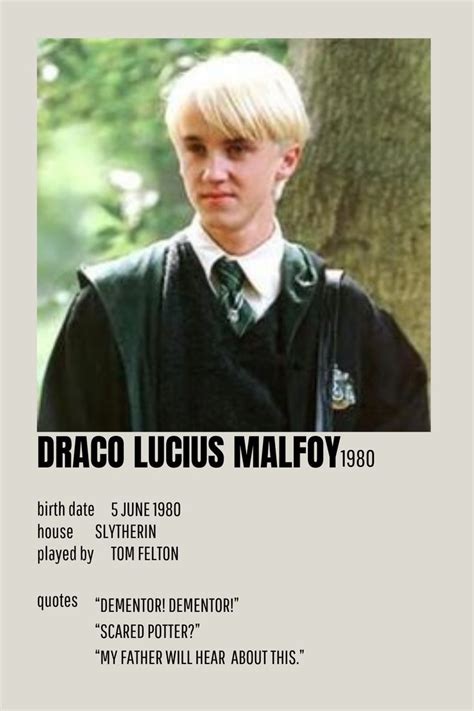 Poster 'Draco Malfoy' minimal in 2022 | Draco malfoy funny, Draco ...