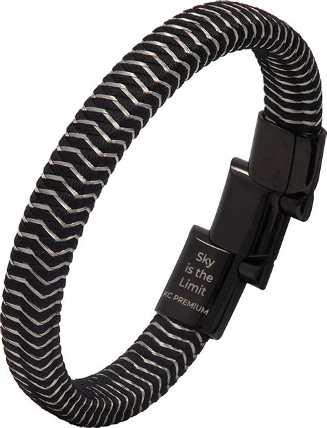 Amazon KC Premium Waterproof Bracelet Men Beach Braided Steel Cord