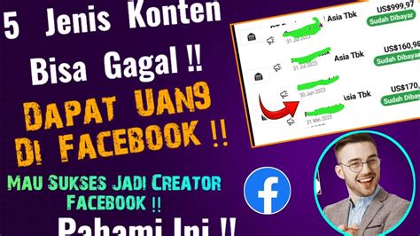 5 Jenis Konten Facebook Yang Tidak Bisa Menghasilkan Uang Dan Tidak