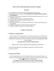 Glaudé Professional Paper Worksheet docx NR351 Week 4 Professional