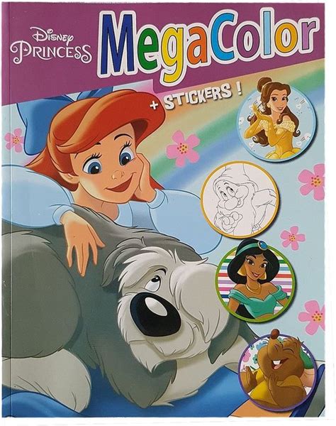 Megacolor Kleurboek Met Stickers Disney Prinsessen Kleuren