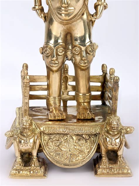 15'' Hindu God Rudra Shiva On Throne | Brass | Exotic India Art