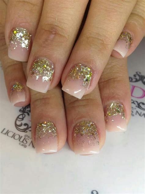 Nude And Gold Nails Gold Nails Nails Beauty