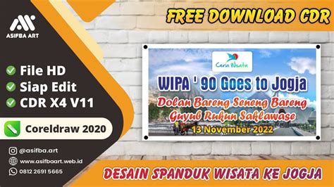 Desain Spanduk Mmt Wisata Ke Yogyakarta Gratis File Cdr X4 Siap Edit