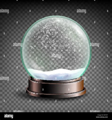 Christmas Snowglobe Vector Sphere Ball Crystal Glass Empty Ball