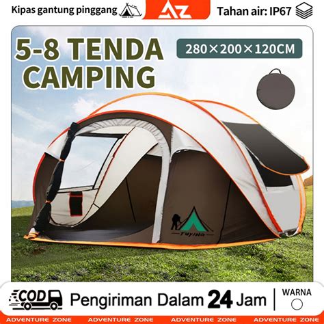 Jual AZ Tenda Camping Kapasitas Luas 4 5 5 8 Orang Tenda Gunung Camo