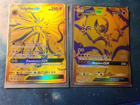 Mavin Gold Full Art Lunala Solgaleo Gx Pokemon Sm A And Sm A