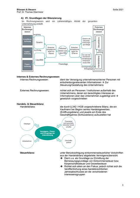 Zusammenfassung Skript Bilanzen Steuern Fom Studocu