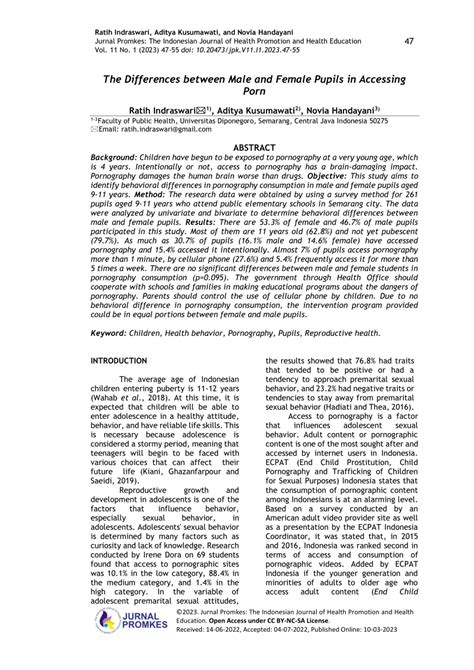 PDF The Differences Between Male And Female Pupils In Accessing Porn